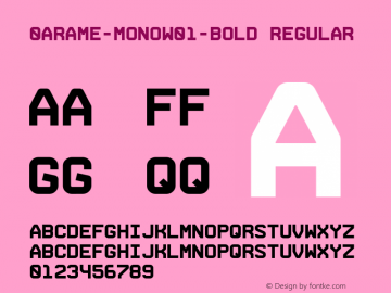 0Arame-MonoW01-Bold Regular Version 1.20图片样张