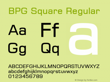BPG Square Regular Version 1.001 2009图片样张