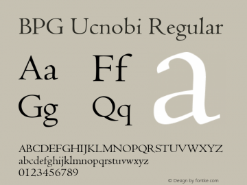 BPG Ucnobi Regular Version 3.002 2005 Font Sample