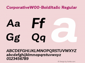 CorporativeW00-BoldItalic Regular Version 1.00 Font Sample