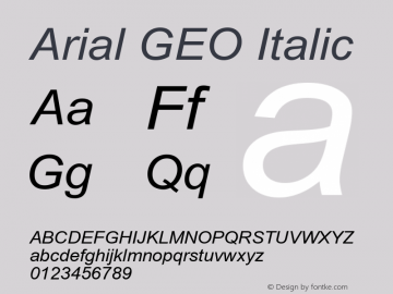 Arial GEO Italic Version 2.50图片样张