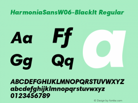 HarmoniaSansW06-BlackIt Regular Version 1.00 Font Sample