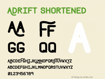 Adrift Shortened Version 1.00 August 26, 2015, initial release Font Sample