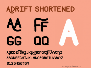 Adrift Shortened Version 1.00 August 26, 2015, initial release Font Sample