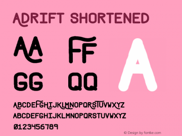 Adrift Shortened Version 1.00 August 26, 2015, initial release Font Sample