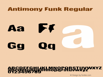 Antimony Funk Regular Macromedia Fontographer 4.1 1/13/96图片样张