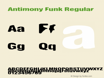 Antimony Funk Regular Macromedia Fontographer 4.1 1/13/96图片样张