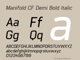 Manifold CF Demi Bold Italic Version 3.600图片样张