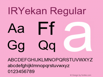 IRYekan Regular Version 1.001 Font Sample