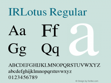 IRLotus Regular Version 1.000 Font Sample