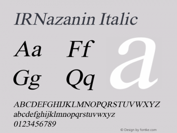 IRNazanin Italic Version 1.000图片样张