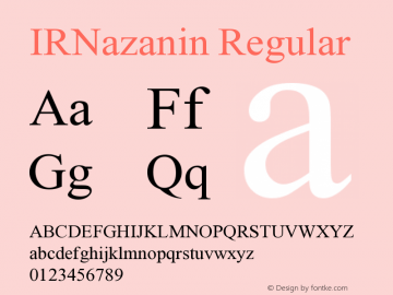 IRNazanin Regular Version 1.000 Font Sample