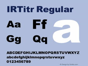 IRTitr Regular Version 1.000 Font Sample