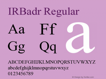 IRBadr Regular Version 1.000 Font Sample