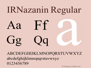 IRNazanin Regular Version 1.000 Font Sample