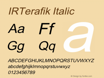 IRTerafik Italic Version 1.000图片样张
