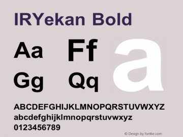 IRYekan Bold Version 1.001 Font Sample