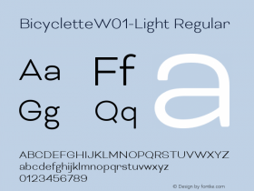 BicycletteW01-Light Regular Version 1.00 Font Sample