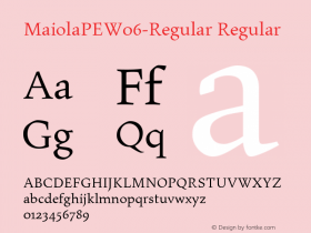 MaiolaPEW06-Regular Regular Version 2.10 Font Sample