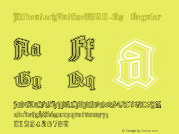 AltdeutschOutlineW90-Rg Regular Version 1.00 Font Sample