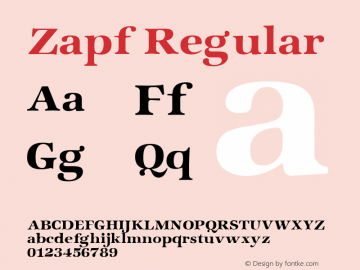 Zapf Regular Altsys Fontographer 3.5  11/18/92图片样张