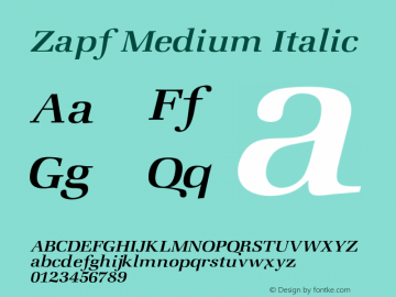 Zapf Medium Italic 001.000图片样张