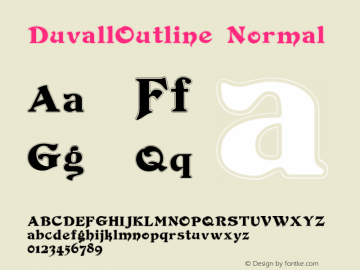 DuvallOutline Normal Version 1.00图片样张