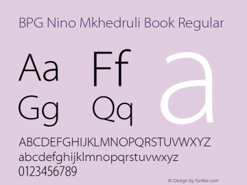 BPG Nino Mkhedruli Book Regular Version 2.001 2008图片样张