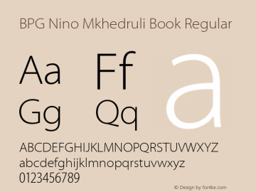 BPG Nino Mkhedruli Book Regular Version 2.001 2008图片样张
