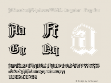 AltdeutschShadowW90-Regular Regular Version 1.00 Font Sample