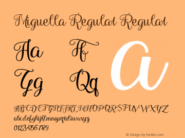 Miguella Regular Regular Version 1.000图片样张