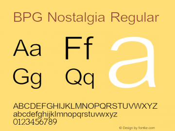 BPG Nostalgia Regular Version 1.005 2007图片样张