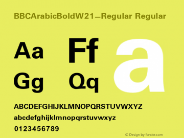 BBCArabicBoldW21-Regular Regular Version 1.10 Font Sample