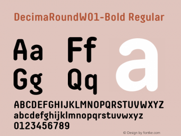 DecimaRoundW01-Bold Regular Version 1.00 Font Sample
