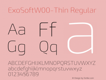 ExoSoftW00-Thin Regular Version 1.10 Font Sample