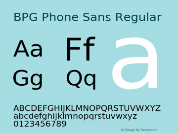 BPG Phone Sans Regular Version 2.25 Font Sample