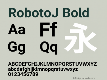 RobotoJ Bold Version 1.19; 2015-08-30 ; ttfautohint (v1.3) Font Sample