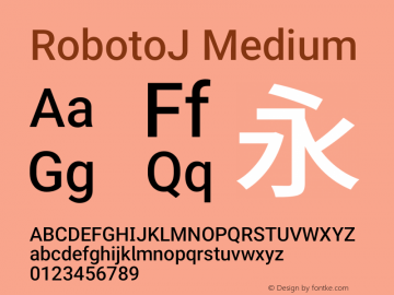 RobotoJ Medium Version 1.19; 2015-08-30 Font Sample