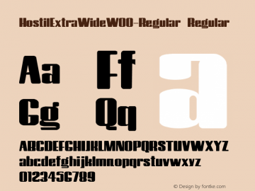 HostilExtraWideW00-Regular Regular Version 1.00 Font Sample