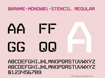 0Arame-MonoW01-Stencil Regular Version 1.20 Font Sample