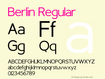 Berlin Regular Version 1.0 Font Sample