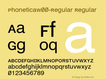 PhoneticaW00-Regular Regular Version 1.20 Font Sample