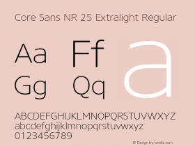 Core Sans NR 25 Extralight Regular Version 1.000;PS 001.001;hotconv 1.0.56图片样张