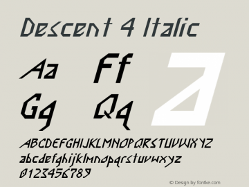 Descent 4 Italic 1.0 Sat Apr 29 14:19:58 1995图片样张