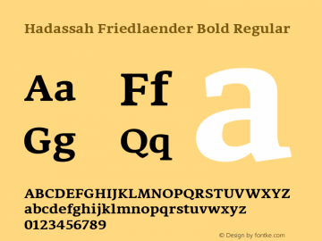 Hadassah Friedlaender Bold Regular Version 1.000图片样张