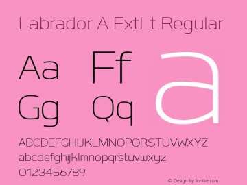 Labrador A ExtLt Regular Version 1.000 Font Sample