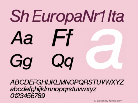 Sh EuropaNr1 Ita Version 001.001 Font Sample