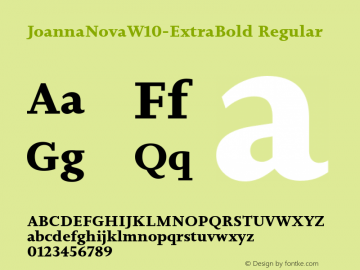 JoannaNovaW10-ExtraBold Regular Version 1.00图片样张