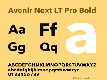 Avenir Next LT Pro Bold Version 1.000;PS 001.001;hotconv 1.0.56图片样张