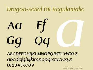 Dragon-Serial DB RegularItalic 1.0 Wed Oct 16 14:38:52 1996图片样张